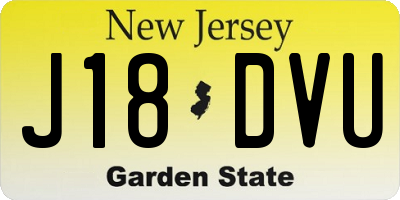 NJ license plate J18DVU