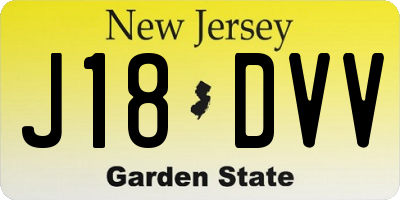 NJ license plate J18DVV