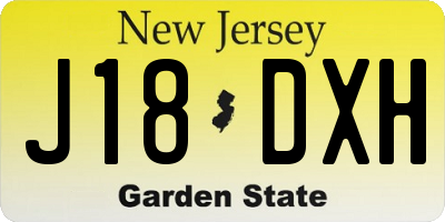 NJ license plate J18DXH