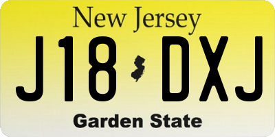 NJ license plate J18DXJ