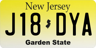NJ license plate J18DYA