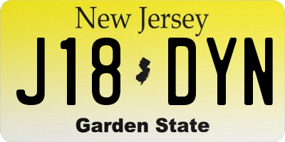 NJ license plate J18DYN