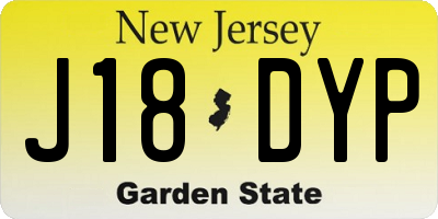 NJ license plate J18DYP