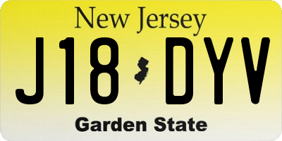 NJ license plate J18DYV