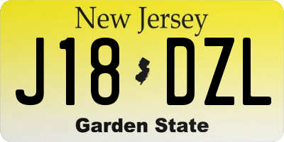NJ license plate J18DZL