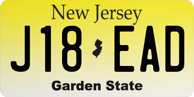 NJ license plate J18EAD