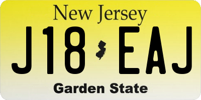 NJ license plate J18EAJ