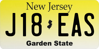 NJ license plate J18EAS