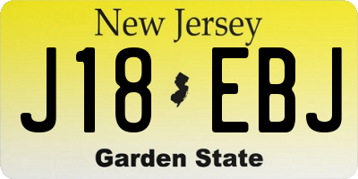 NJ license plate J18EBJ