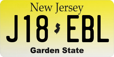 NJ license plate J18EBL