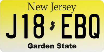 NJ license plate J18EBQ