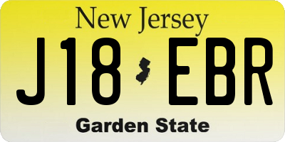 NJ license plate J18EBR