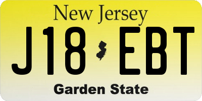 NJ license plate J18EBT