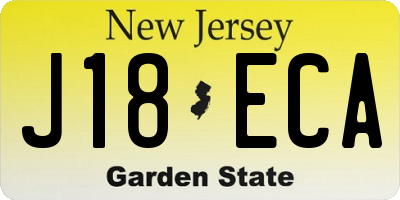 NJ license plate J18ECA