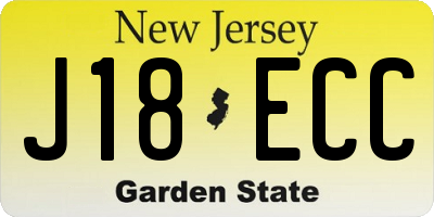 NJ license plate J18ECC