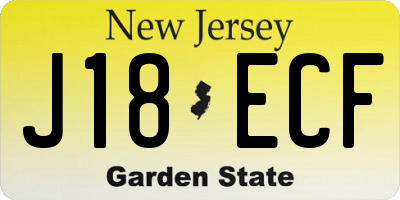 NJ license plate J18ECF
