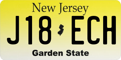 NJ license plate J18ECH