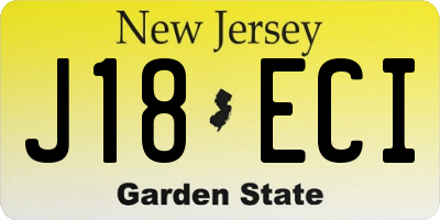 NJ license plate J18ECI