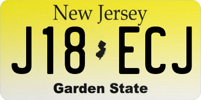 NJ license plate J18ECJ