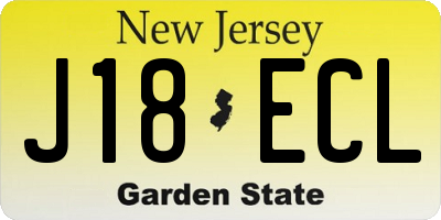 NJ license plate J18ECL
