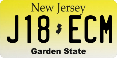 NJ license plate J18ECM