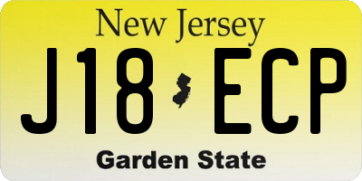 NJ license plate J18ECP