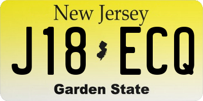 NJ license plate J18ECQ