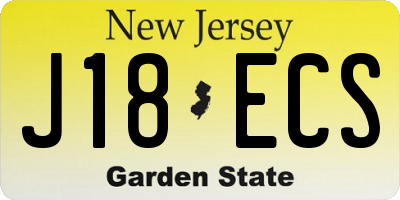 NJ license plate J18ECS