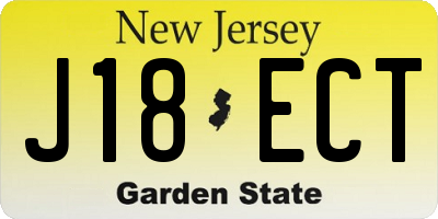 NJ license plate J18ECT