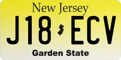 NJ license plate J18ECV