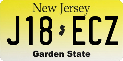 NJ license plate J18ECZ
