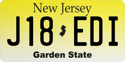 NJ license plate J18EDI
