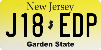 NJ license plate J18EDP