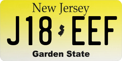 NJ license plate J18EEF