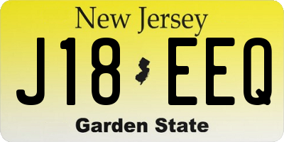 NJ license plate J18EEQ