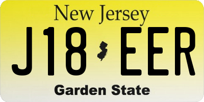 NJ license plate J18EER