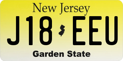 NJ license plate J18EEU