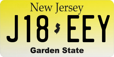 NJ license plate J18EEY