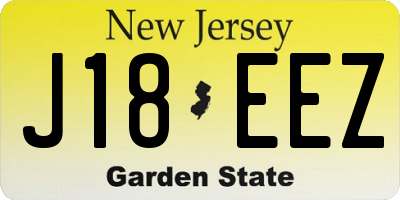 NJ license plate J18EEZ