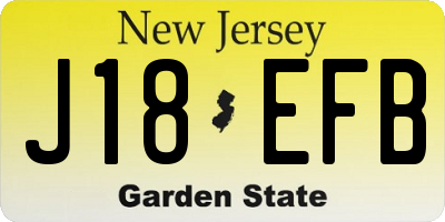 NJ license plate J18EFB