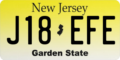 NJ license plate J18EFE