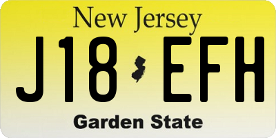 NJ license plate J18EFH