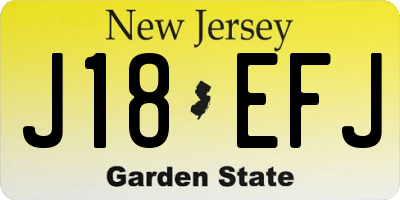 NJ license plate J18EFJ
