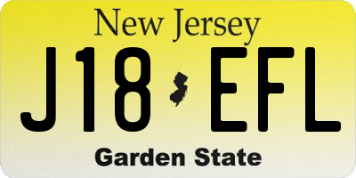 NJ license plate J18EFL