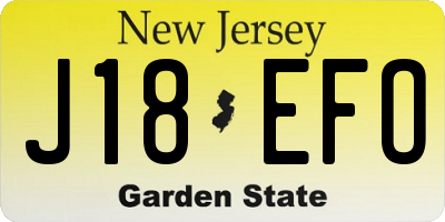 NJ license plate J18EFO