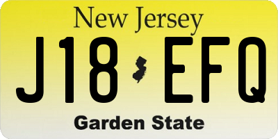 NJ license plate J18EFQ