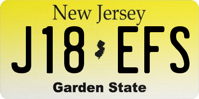 NJ license plate J18EFS