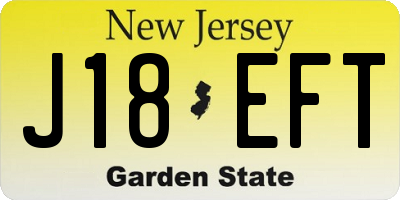 NJ license plate J18EFT