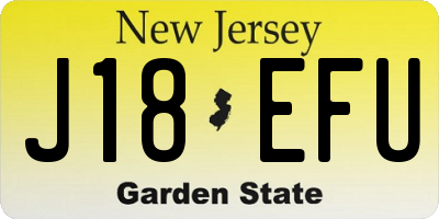 NJ license plate J18EFU