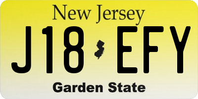 NJ license plate J18EFY